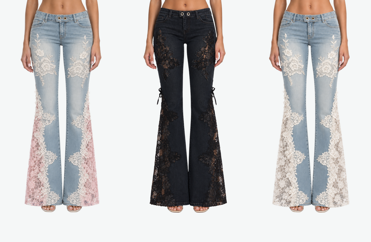 Laced Floral Jeans